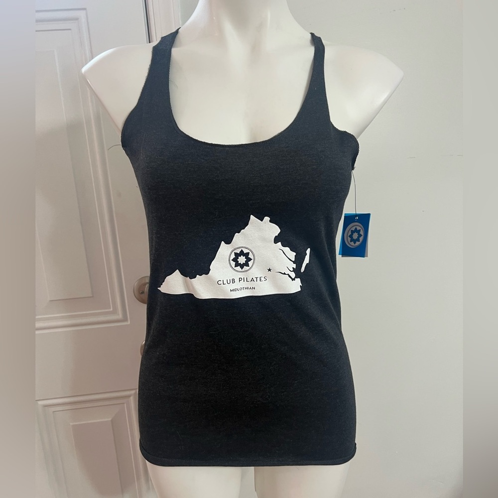 Black Fitted Tank Top with Scoop Neckline and midlothian, VA Graphic